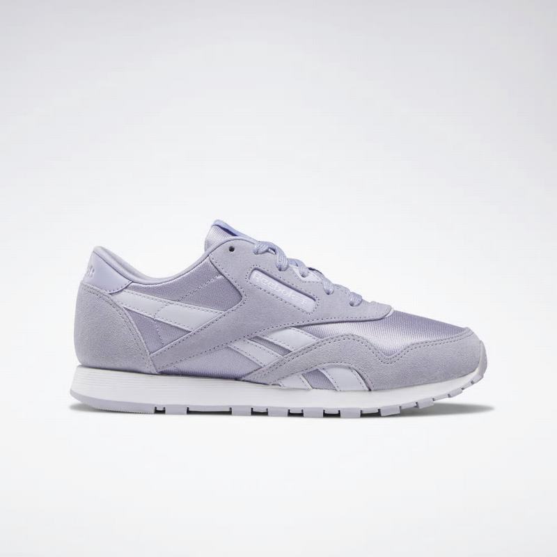 Reebok Classic Nylon Tenisky Dievcenske - Lavendel/Biele OV9841QY